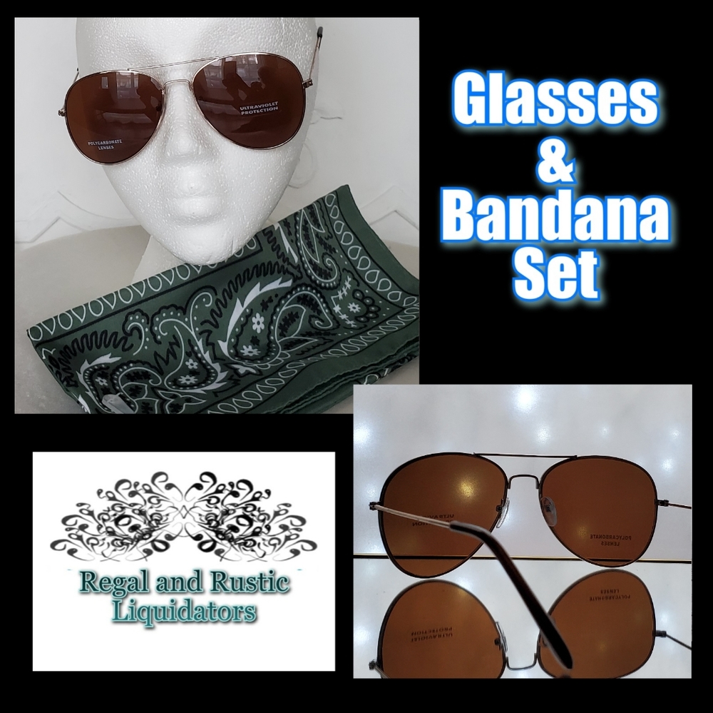 🤎 Mens Amber Brown Gold Aviator Wire Sunglasses